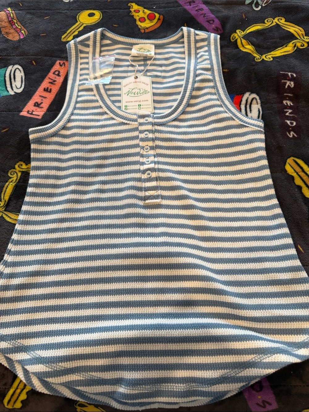BNWT-Nautical Stripe Sleeveless Tank Top - Blue & White -